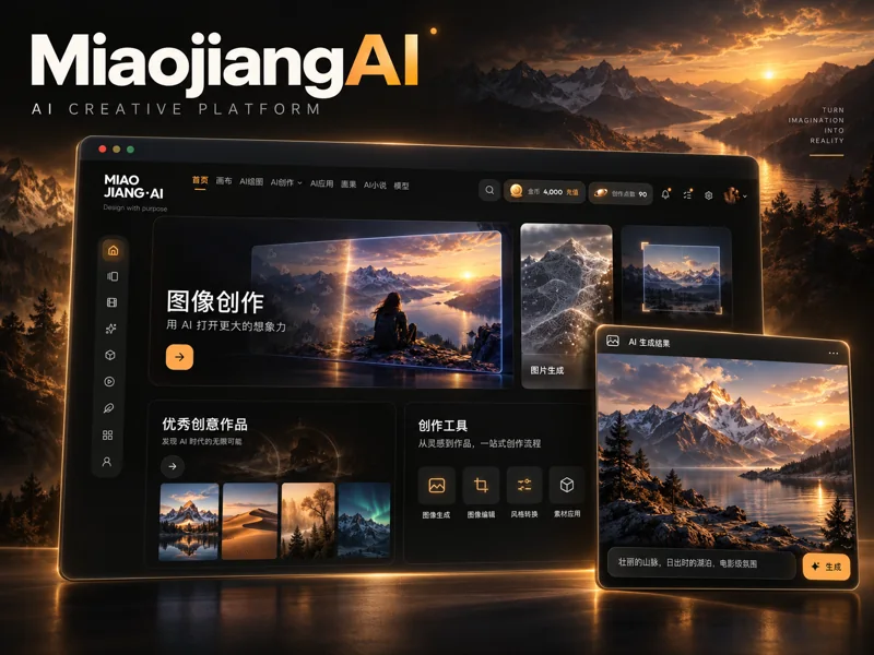 MIAOJIANG·AI工具设计项目样机封面
